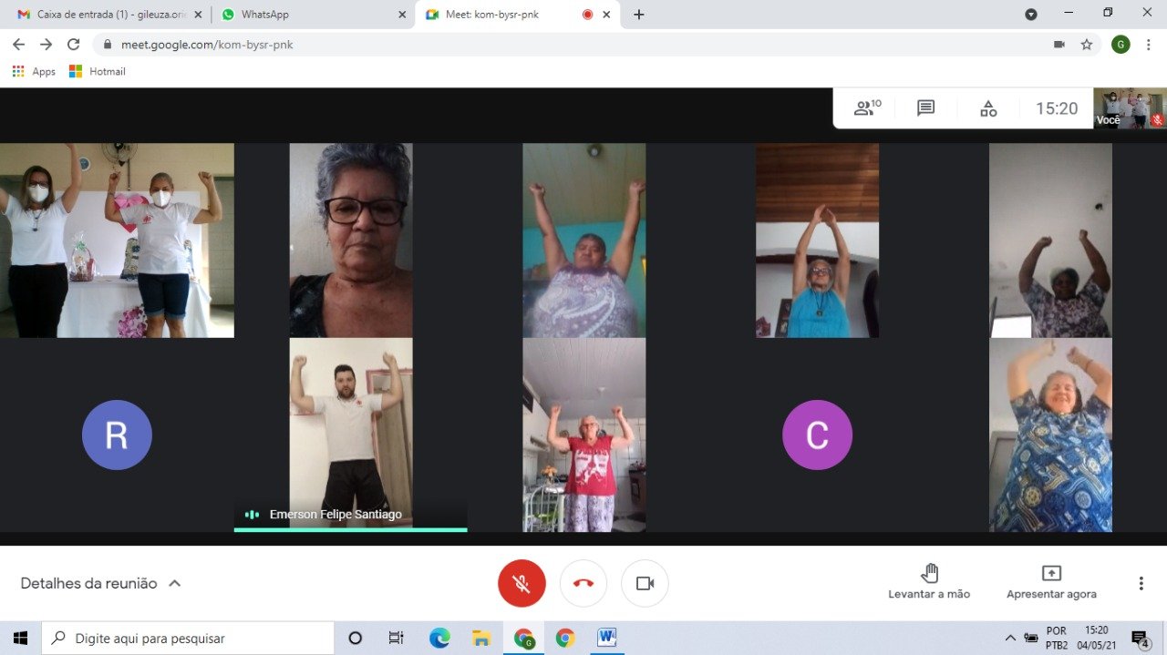 Trabalho com grupo de idosos à todo vapor!